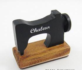 Happy Birthday Wood stamp (sewing machine pattern)