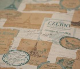 Fat Quarter I love Paris Cotton Fabric