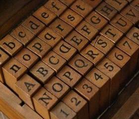 70pcs Typewriting Wood Stamp